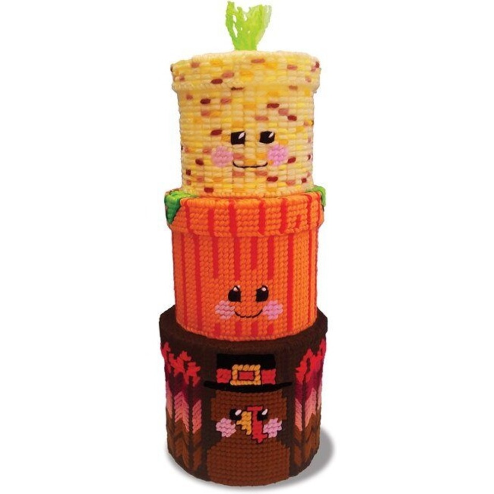 Design Works Harvest Nesting Boxes Plastic Canvas Kit 3640 Thanksgiving Fall DIY